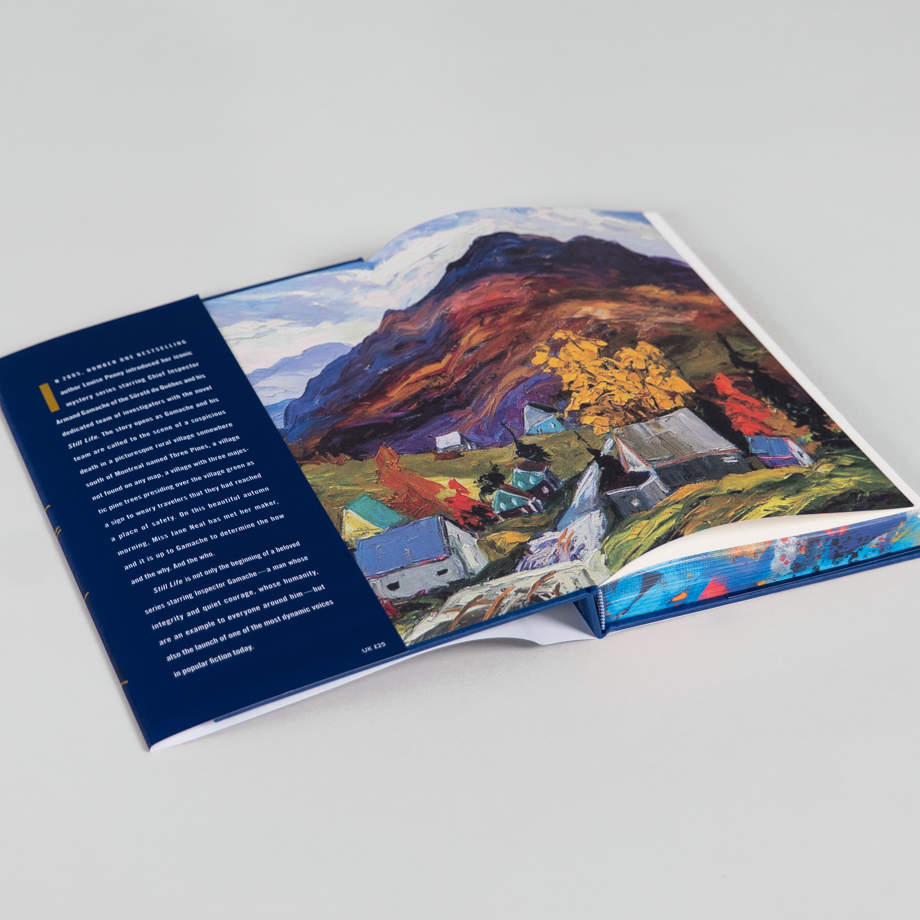 The edition is opened to its front endpaper, which is illustrated in a painterly style.