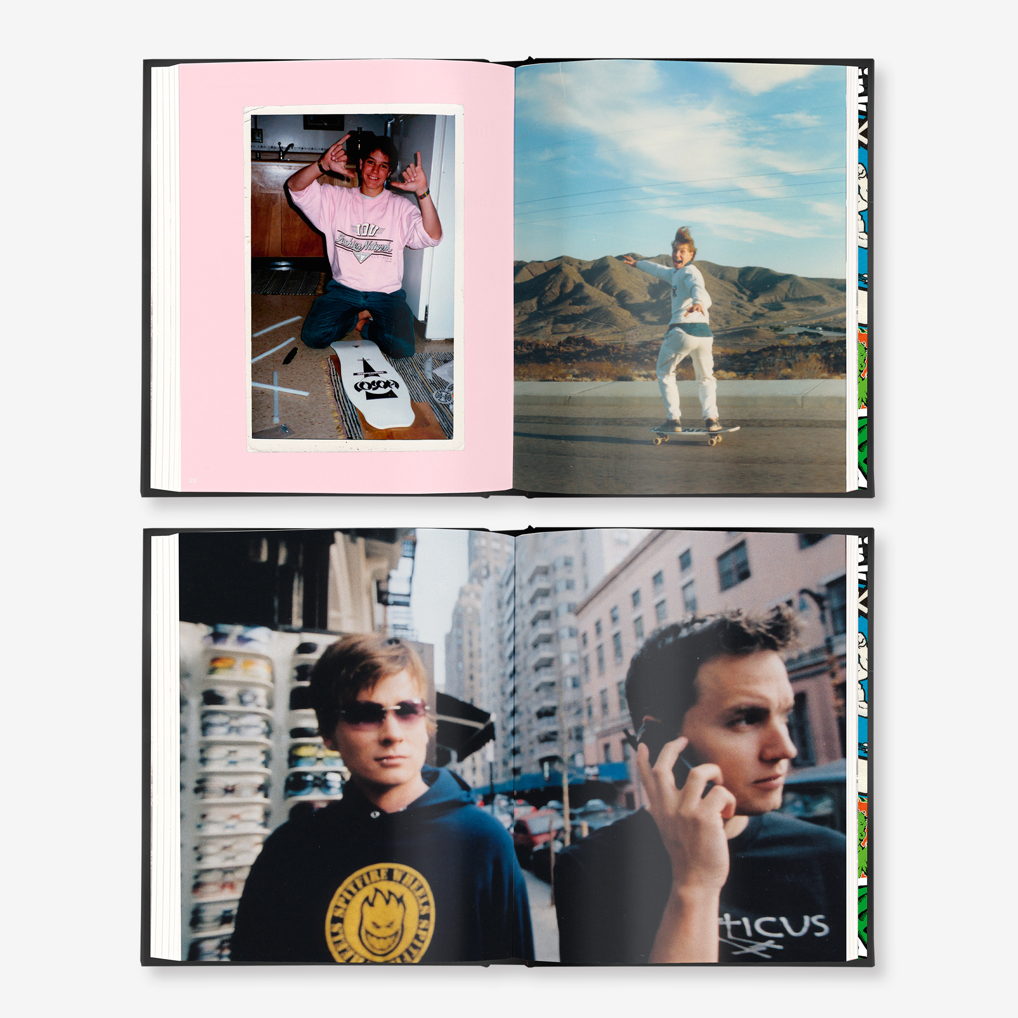 A double page spread featuring photos from inside the edition.