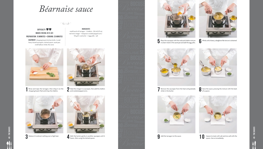 A spread detailing how to make bernaise sauce