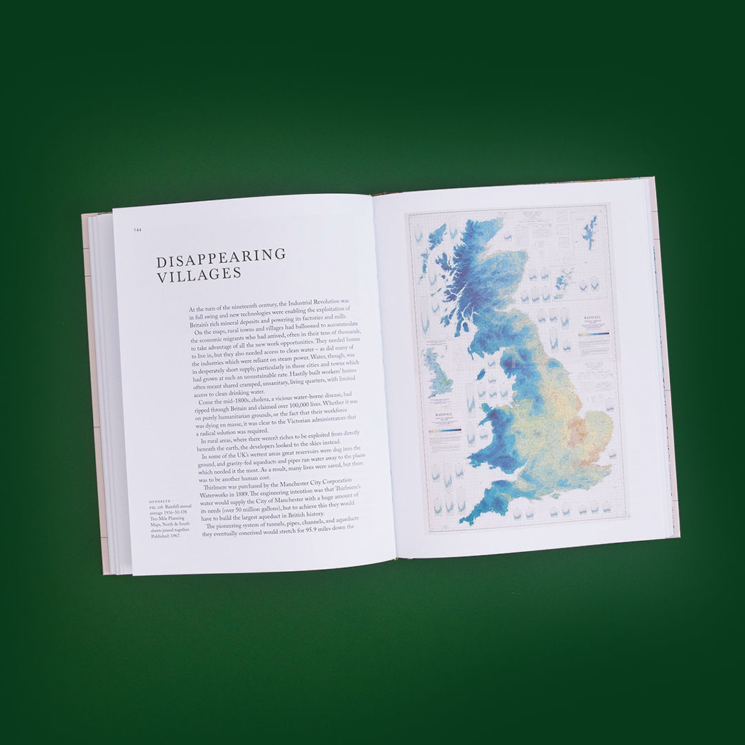 The interior of the edition showing a map of the British Isles.