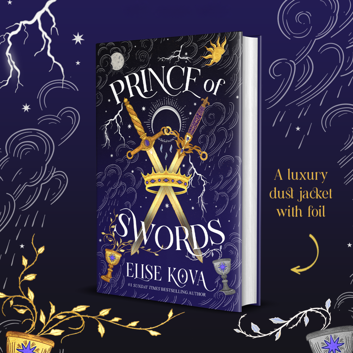 Prince of Swords by Elise Kova foiled dust cover