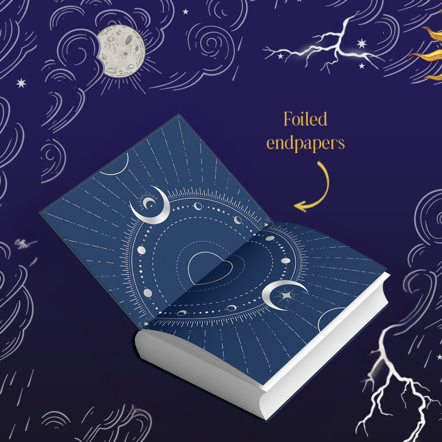 Prince of Swords foiled endpapers